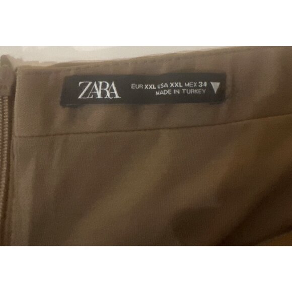 Zara Khaki Strapless Dress XXL Soft Fabric Elegant & Comfortable - Picture 10 of 11